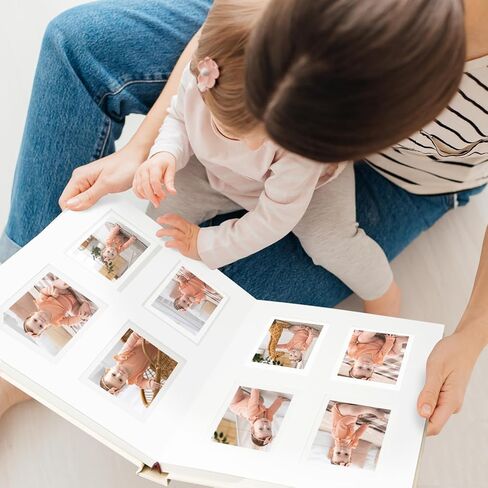 Vienrose Mini Photo Album 52 Pockets Fits for Instant Camera Mini 12 11 9 8 90 25, Polaroid Snap PIC-300, Kodak Mini 3-Inch Film, Beige in Kuwait