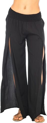 Back From Bali Womens Palazzo Pants Wide Leg Loose Beach Pants with Slit Boho Swimsuit Cover Up… in Saudi Arabia
