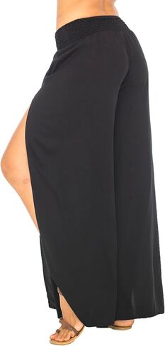 Back From Bali Womens Palazzo Pants Wide Leg Loose Beach Pants with Slit Boho Swimsuit Cover Up… in Saudi Arabia