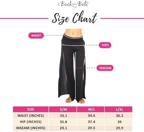Back From Bali Womens Palazzo Pants Wide Leg Loose Beach Pants with Slit Boho Swimsuit Cover Up… in Saudi Arabia