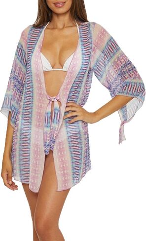 BECCA Women's Tulum Chiffon Tunic, Abstract Print, Casual, Beach Cover Ups in Saudi Arabia