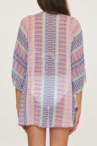 BECCA Women's Tulum Chiffon Tunic, Abstract Print, Casual, Beach Cover Ups in Saudi Arabia