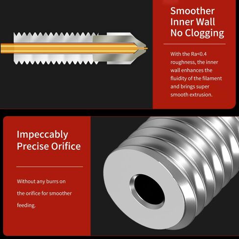 Creality K1/Ender 3 V3 KE Nozzles 4PCS, Updated 3D Printer Nozzles Bimetallic Hardened Steel Copper Alloy 0.4mm/0.6mm/0.8mm High Speed Printing High Flow Hotend Nozzle Kit for K1 Max CR 10 SE in Kuwait