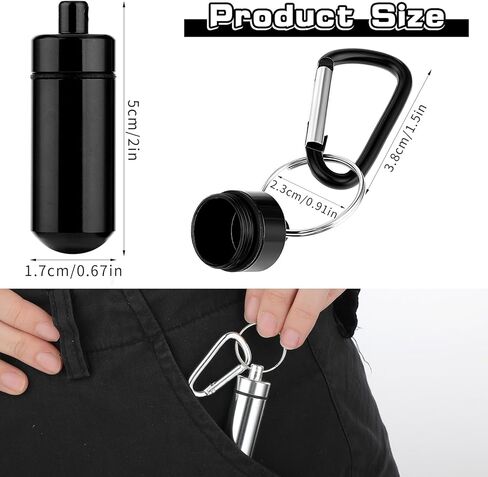 4 Pieces Small Portable Pill Box Keychain Metal Mini Pill Organizer Case Container Travel bottles and portable round bottomed containers with spoons are suitable for storing small items in Saudi Arabia