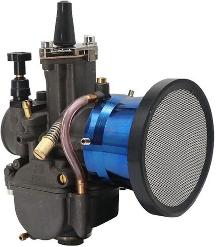 واجهة فلتر الهواء المكربن ​​المعدلة عالميًا، كأس الرياح 50 مم مع مداخن السرعة الصافية لـ 21/24/ 26/28 / 30 مم PWK Carb - أزرق in Kuwait