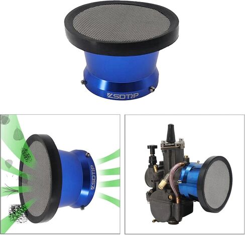 واجهة فلتر الهواء المكربن ​​المعدلة عالميًا، كأس الرياح 50 مم مع مداخن السرعة الصافية لـ 21/24/ 26/28 / 30 مم PWK Carb - أزرق in Kuwait