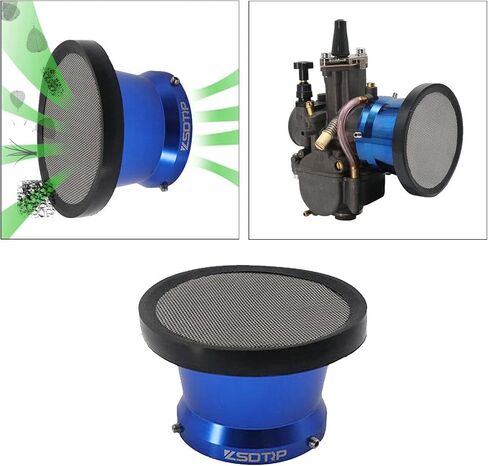 واجهة فلتر الهواء المكربن ​​المعدلة عالميًا، كأس الرياح 50 مم مع مداخن السرعة الصافية لـ 21/24/ 26/28 / 30 مم PWK Carb - أزرق in Kuwait