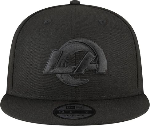قبعة New Era NFL 9FIFTY باللون الأسود على الأسود قابلة للتعديل مقاس واحد يناسب الجميع (الولايات المتحدة، ألفا، مقاس واحد، لوس أنجلوس رامز) in Kuwait