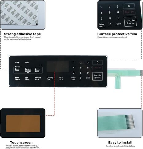 DG34-00025A استبدال لوحة اللمس غشاء التبديل لفرن سامسونج، استبدال AP5800759، PS8764897 in Kuwait