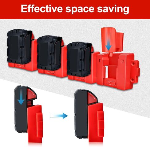 M12&M18 Battery Holder Mount for Milwaukee Battery Storage Bracket,m12 m18 tool holder Wall Mount for Tool Rack,Truck,Trailer,Van,Workshop Display (includes 12 Screws) in Saudi Arabia