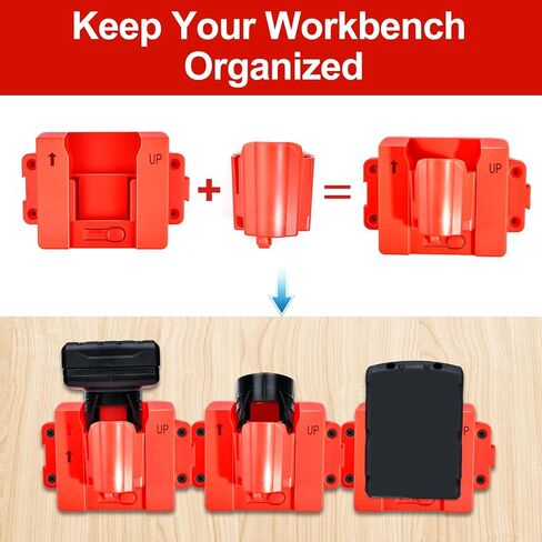 M12&M18 Battery Holder Mount for Milwaukee Battery Storage Bracket,m12 m18 tool holder Wall Mount for Tool Rack,Truck,Trailer,Van,Workshop Display (includes 12 Screws) in Saudi Arabia