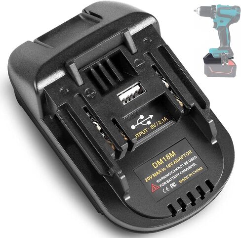 Battery Adapter for Dewalt 20V/for Milwaukee M18 Li-ion Battery to for Milwaukee V18 NI-CD Battery, Work with for Milwaukee V18 48-11-1830 48-11-2200 48-11-223 NI-CD Tools(Adaptor with USB Port) in Saudi Arabia