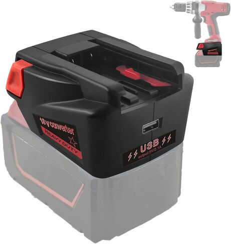 Battery Adapter for Dewalt 20V/for Milwaukee M18 Li-ion Battery to for Milwaukee V18 NI-CD Battery, Work with for Milwaukee V18 48-11-1830 48-11-2200 48-11-223 NI-CD Tools(Adaptor with USB Port) in Saudi Arabia