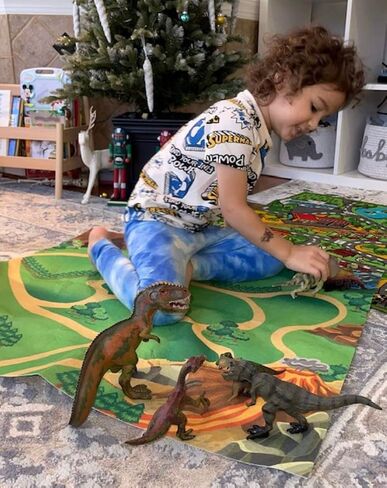 Activity Playmat Fun Mat Farm Dinosaur Unicorn Safari Toys, Boys and Girls Gift (Dinosaur) in Saudi Arabia
