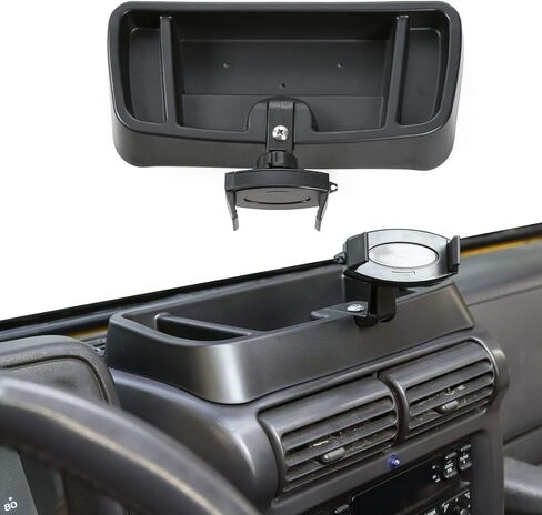 Hoolcar Interior Phone Holder Radio Holder Multi-Functional Walkie Talkie Cell Phone Mount Bracket for 1997-2006 Jeep Wrangler TJ, Black in Saudi Arabia