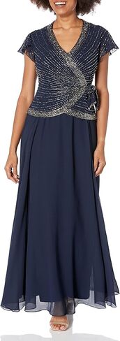 J Kara Women's Plus Size Beaded Flutter Sleeve Dress in Saudi Arabia