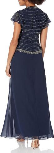 J Kara Women's Plus Size Beaded Flutter Sleeve Dress in Saudi Arabia