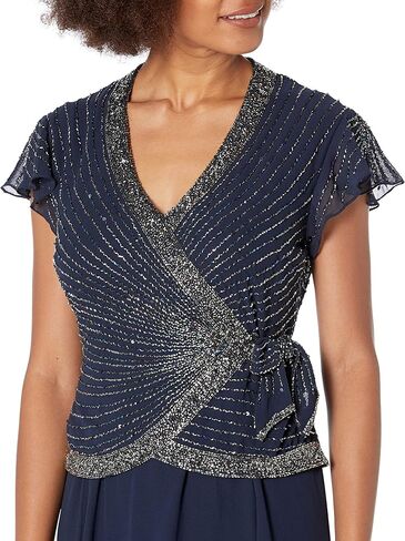J Kara Women's Plus Size Beaded Flutter Sleeve Dress in Saudi Arabia