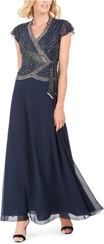 J Kara Women's Plus Size Beaded Flutter Sleeve Dress in Saudi Arabia