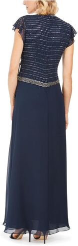 J Kara Women's Plus Size Beaded Flutter Sleeve Dress in Saudi Arabia