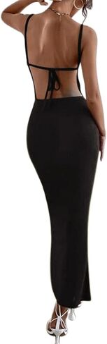 Women's Sexy Backless Maxi Dress Bodycon Elegant Ruched Sleeveless Evening Dress Long Cocktail Party Dress in Saudi Arabia
