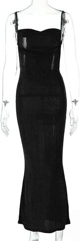Women's Sexy Backless Maxi Dress Bodycon Elegant Ruched Sleeveless Evening Dress Long Cocktail Party Dress in Saudi Arabia