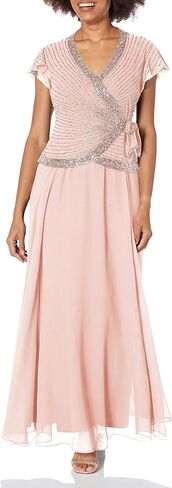 J Kara Women's Plus Size Beaded Flutter Sleeve Dress in Saudi Arabia