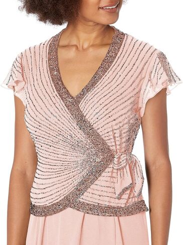 J Kara Women's Plus Size Beaded Flutter Sleeve Dress in Saudi Arabia