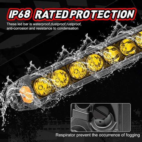 14 Inch LED Light Bar Slim 60W Single Row Driving Light Bar with Wiring Harness Amber Off Road Light Combo Work Light Super Bright Fog Lights for Trucks SUV ATV UTV Pickup Boat in Saudi Arabia