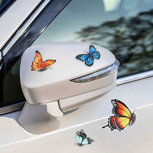 Butterfly Car Stickers and Decals, Pretty Butterfly Stickers 3D Creative Car Stickers Waterproof Car Decals Scratch-Resistant Sticker Para Carro for Women Automotive, Motorcycle, Helmet, Luggage in Saudi Arabia