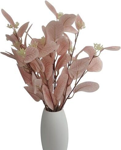 4Pcs Artificial Eucalyptus Leaves Stems Faux Eucalyptus Plant Branches for Vase Filling Home Decoration Flowers Wedding Holiday Arrangement (Light pink) in Saudi Arabia