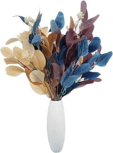 4Pcs Artificial Eucalyptus Leaves Stems Faux Eucalyptus Plant Branches for Vase Filling Home Decoration Flowers Wedding Holiday Arrangement (Light pink) in Saudi Arabia