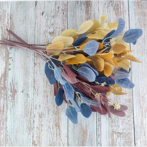 4Pcs Artificial Eucalyptus Leaves Stems Faux Eucalyptus Plant Branches for Vase Filling Home Decoration Flowers Wedding Holiday Arrangement (Light pink) in Saudi Arabia