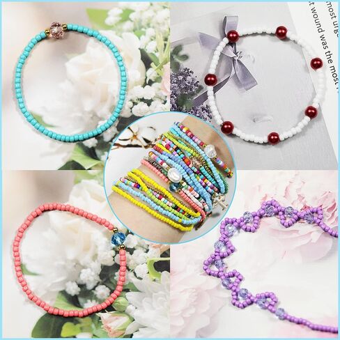 Size 12/0 Crafts Glass Seed Beads 2mm Tiny Pony Beads Assorted Kit with Organizer Box for Jewelry Making (48 Assorted Multicolor Set, Total About 48000pcs) in Saudi Arabia