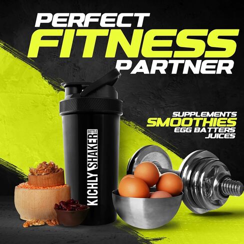 Shaker Bottle 1 Pack - 28 Ounce Plastic Protein Shaker Bottle for Pre & Post workout with Twist & Lock Protein Box Storage (Black) in Saudi Arabia
