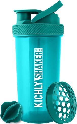 Shaker Bottle 1 Pack - 28 Ounce Plastic Protein Shaker Bottle for Pre & Post workout with Twist & Lock Protein Box Storage (Black) in Saudi Arabia