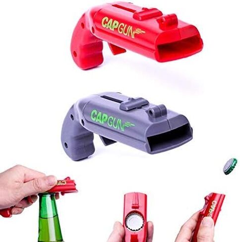 Cap Gun Bottle Opener, Launcher Shooter Bottle Opener for Creative Game,Family Party,Bar,Outdoor Barbecue (Red) in Saudi Arabia