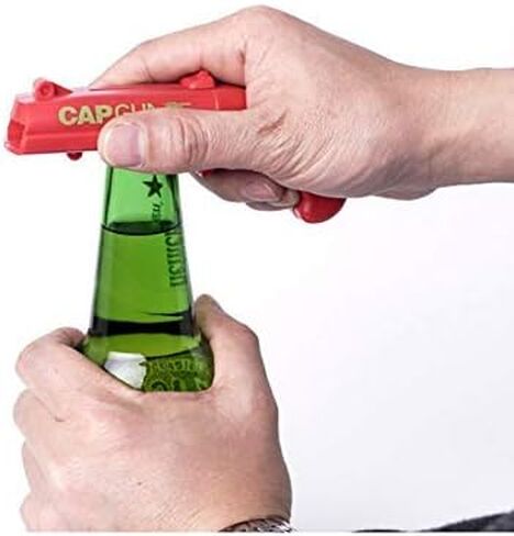 Cap Gun Bottle Opener, Launcher Shooter Bottle Opener for Creative Game,Family Party,Bar,Outdoor Barbecue (Red) in Saudi Arabia