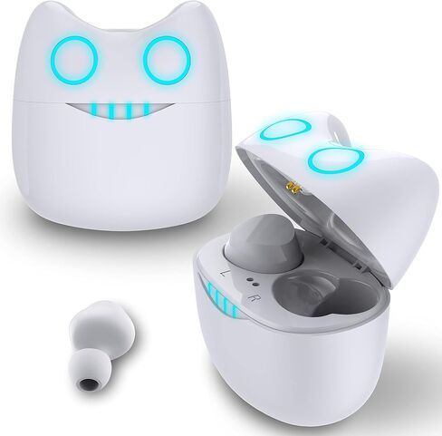 Kids Wireless Earbuds Cute Cartoon Bluetooth in-Ear Headphones Stereo Headphones Microphone Noise Canceling Touch Control 30 Hours Playtime, Suitable as Various (Little Devil) in Kuwait