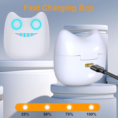 Kids Wireless Earbuds Cute Cartoon Bluetooth in-Ear Headphones Stereo Headphones Microphone Noise Canceling Touch Control 30 Hours Playtime, Suitable as Various (Little Devil) in Kuwait