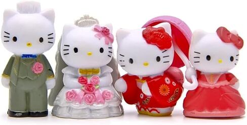 8 قطع من شخصيات القطط الحيوانية اللطيفة، مجموعة ألعاب كيتي، مجموعة ألعاب صغيرة للقطط، ديكورات حفلات الحديقة الجنية، تماثيل القطط لتزيين الكيك in Kuwait