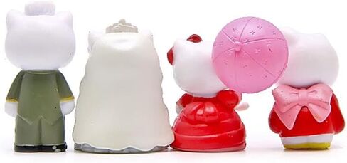 8 قطع من شخصيات القطط الحيوانية اللطيفة، مجموعة ألعاب كيتي، مجموعة ألعاب صغيرة للقطط، ديكورات حفلات الحديقة الجنية، تماثيل القطط لتزيين الكيك in Kuwait