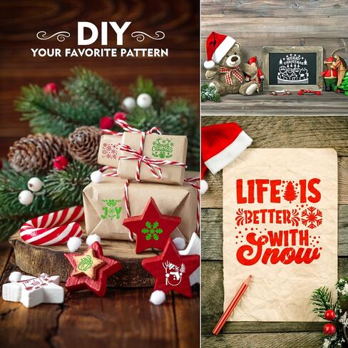 Christmas Decoration Stencils for Painting, 6 X 6 Inch Stencils Template for Drawing on Wood Slice,Reusable Letter Stencil Template Numbers and Signs for DIY Craft Project, Signboard-20 Pack in Saudi Arabia