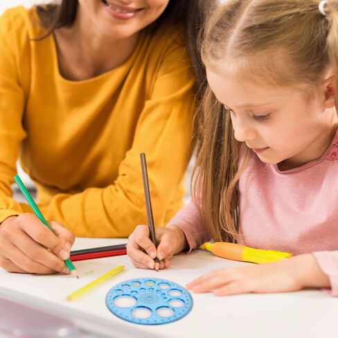 قطعتان من قوالب الاستنسل الدائرية، قالب دائرة لرسم مسطرة استنسل دائرية بلاستيكية، أداة مساعدة للرسم متعددة الوظائف، أداة رسم مسطرة دائرية احترافية للدراسة والتصميم والمكتب in Saudi Arabia