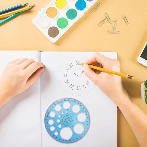 قطعتان من قوالب الاستنسل الدائرية، قالب دائرة لرسم مسطرة استنسل دائرية بلاستيكية، أداة مساعدة للرسم متعددة الوظائف، أداة رسم مسطرة دائرية احترافية للدراسة والتصميم والمكتب in Saudi Arabia