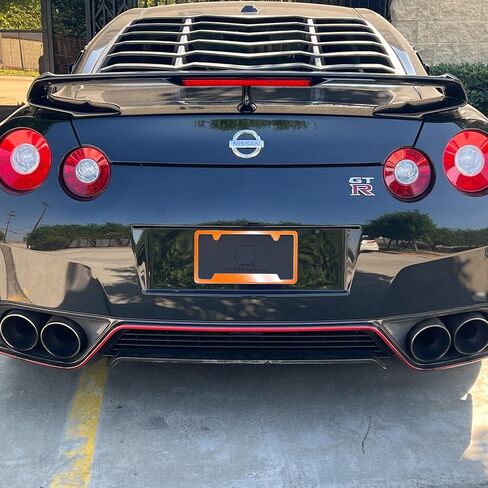 Bottom Cut OutLicense Plate Frame Combo Blue Mirror Chrome Electroplating Universal Fit Aluminum Screw On Cap Cover, T304 Stainless Steel, Rust Proof Weather Proof (Qty: 1 Frame) in Saudi Arabia