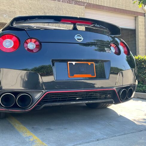 Bottom Cut OutLicense Plate Frame Combo Blue Mirror Chrome Electroplating Universal Fit Aluminum Screw On Cap Cover, T304 Stainless Steel, Rust Proof Weather Proof (Qty: 1 Frame) in Saudi Arabia