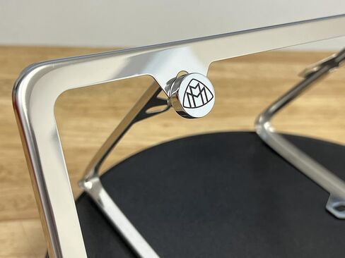 (Qty: 1 Frame) Compatible with Maybach License Plate Frame with Metal Caps Material: T304 Stainless Steel Color: Matte Black Lettering: Laser Etching in Saudi Arabia