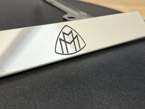 (Qty: 1 Frame) Compatible with Maybach License Plate Frame with Metal Caps Material: T304 Stainless Steel Color: Matte Black Lettering: Laser Etching in Saudi Arabia