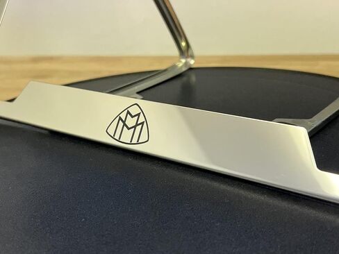 (Qty: 1 Frame) Compatible with Maybach License Plate Frame with Metal Caps Material: T304 Stainless Steel Color: Matte Black Lettering: Laser Etching in Saudi Arabia